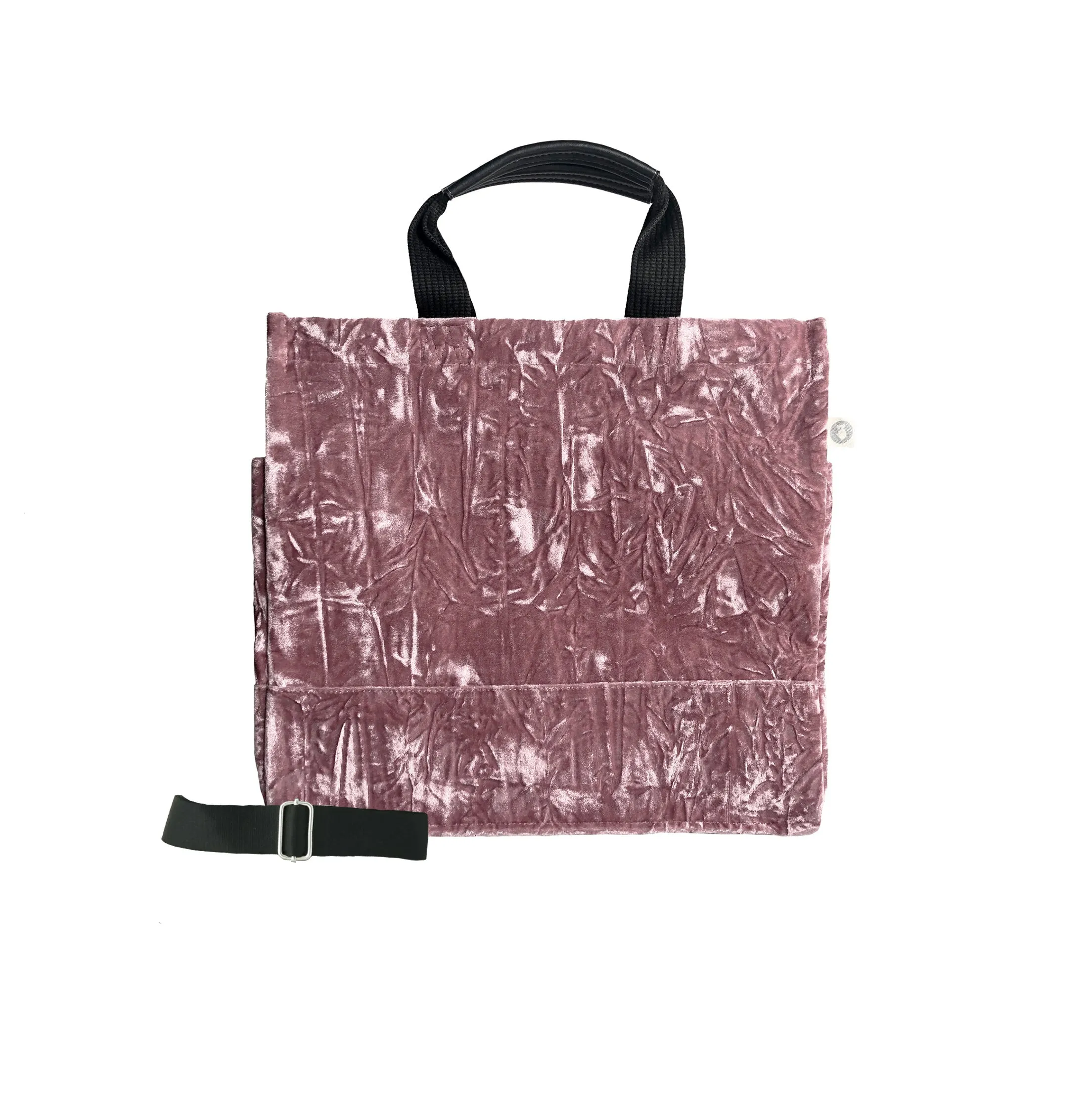 Split Letter Monogram Luxe North South: Petal Pink Crushed Velvet