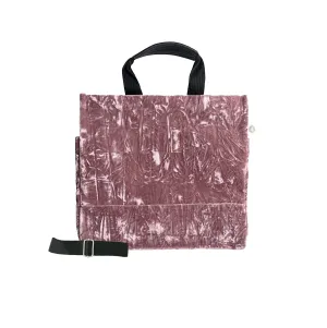 Split Letter Monogram Luxe North South: Petal Pink Crushed Velvet