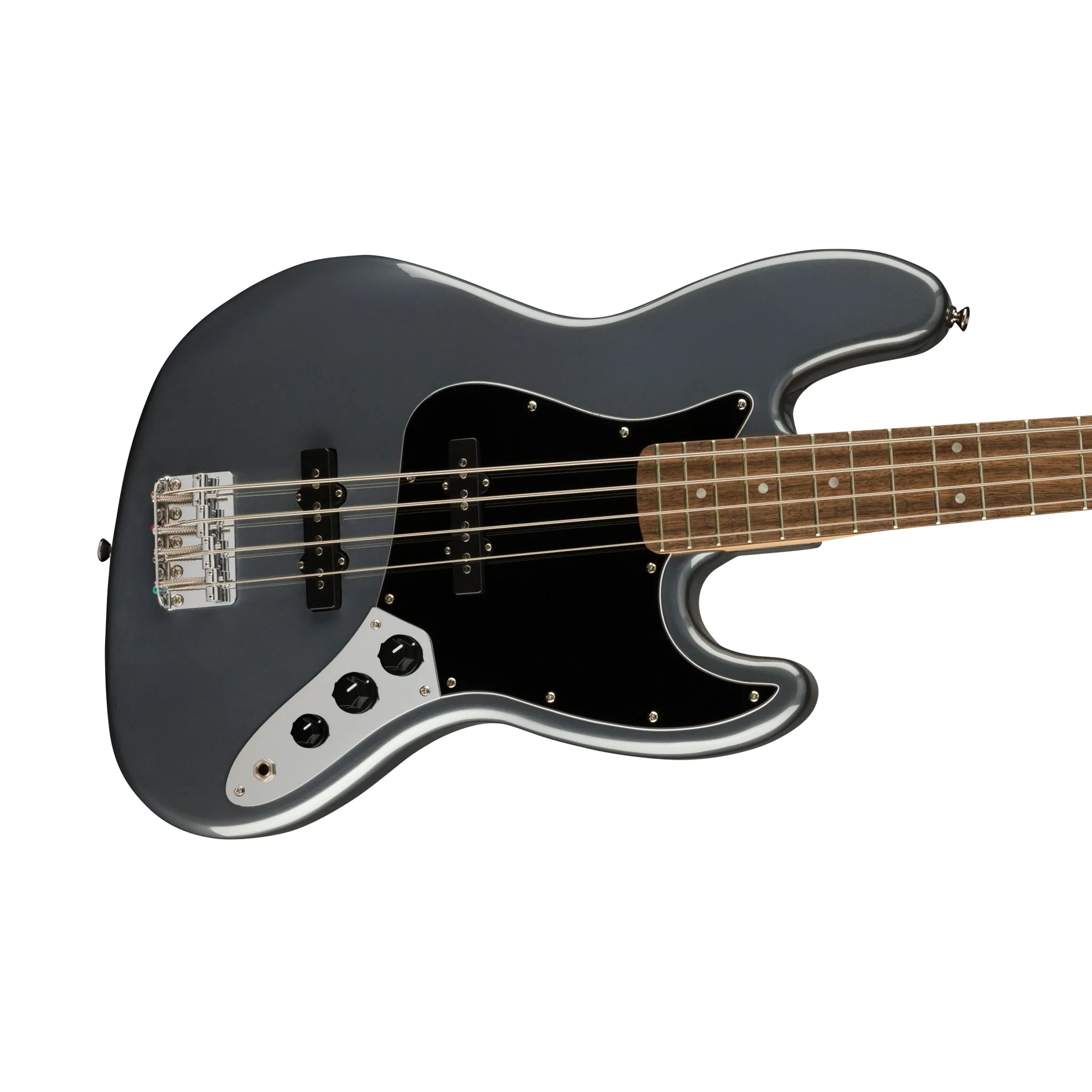 Squier Affinity Series Jazz Bass Guitar, Laurel FB, Charcoal Frost Metallic