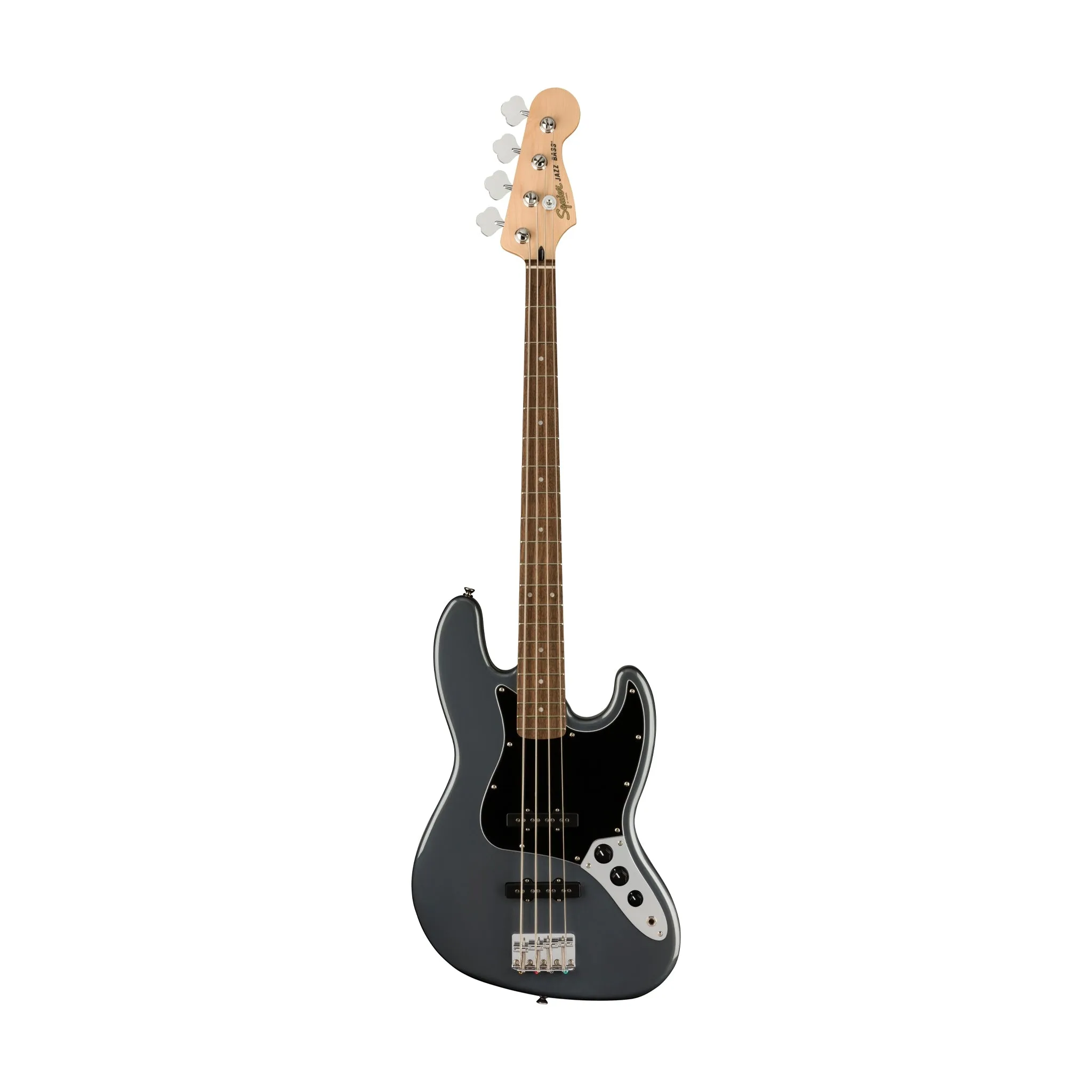 Squier Affinity Series Jazz Bass Guitar, Laurel FB, Charcoal Frost Metallic