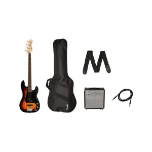Squier Affinity Series PJ Bass Guitar Pack, Laurel FB, 3-Color Sunburst, 230V, EU