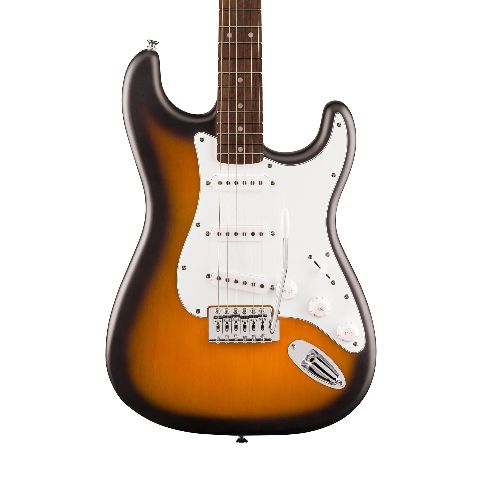 Squier Debut Series Stratocaster Electric Guitar, Laurel FB, 2-Colour Sunburst