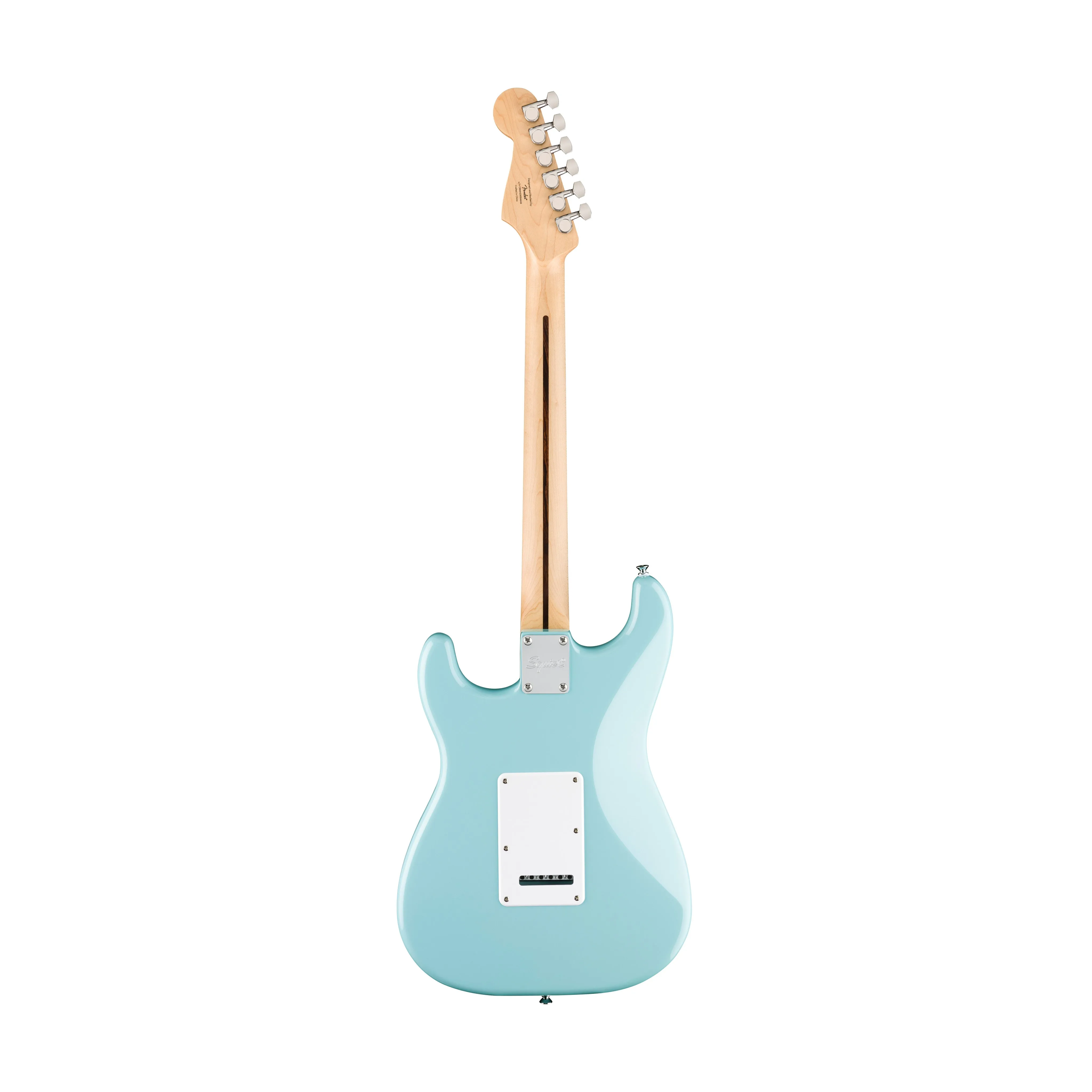 Squier FSR Sonic Stratocaster HSS Electric Guitar w/White Pickguard, Maple FB, Tropical Turquoise