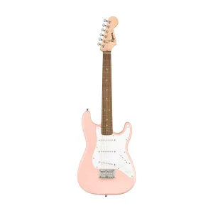 Squier Mini Stratocaster Electric Guitar, Laurel FB, Shell Pink