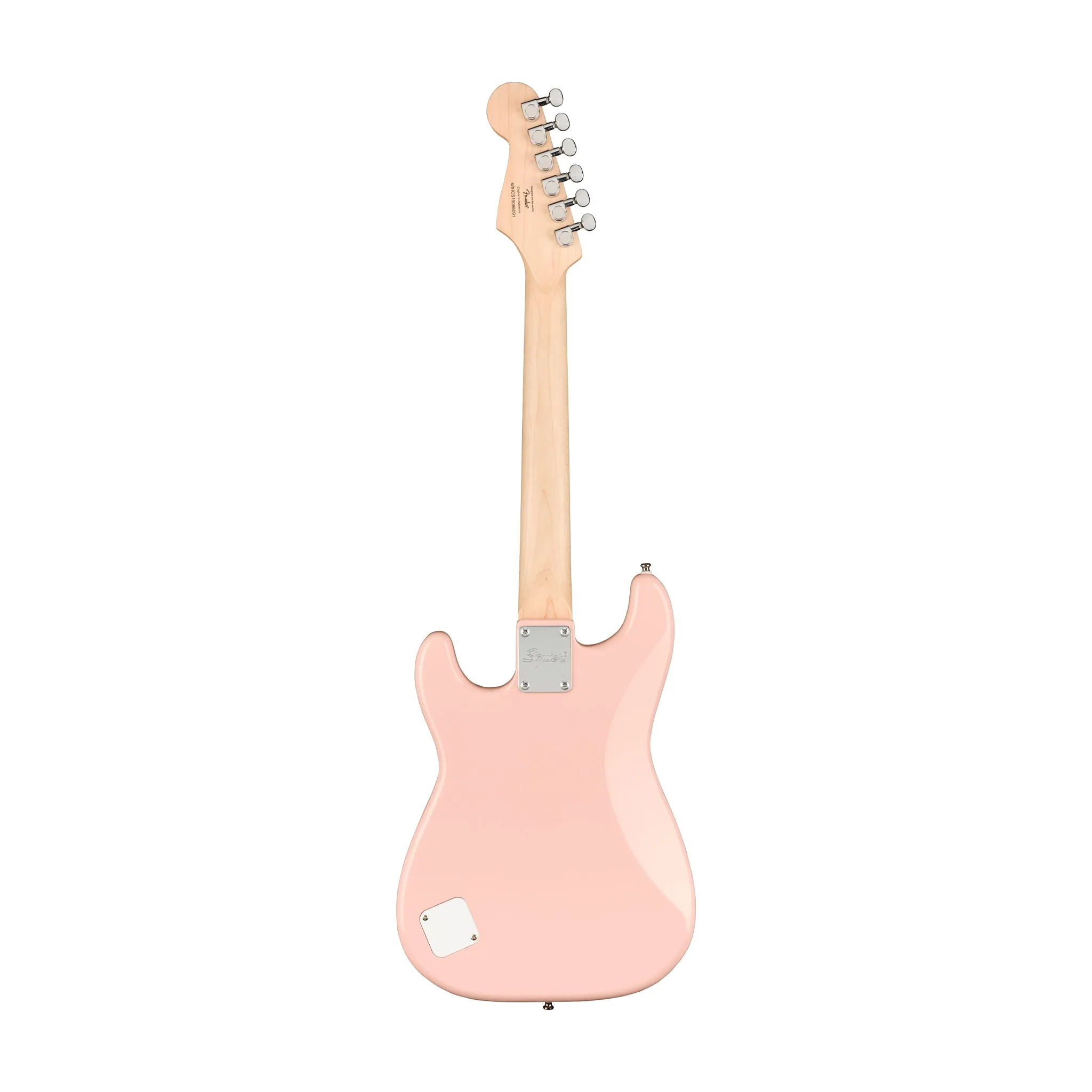 Squier Mini Stratocaster Electric Guitar, Laurel FB, Shell Pink