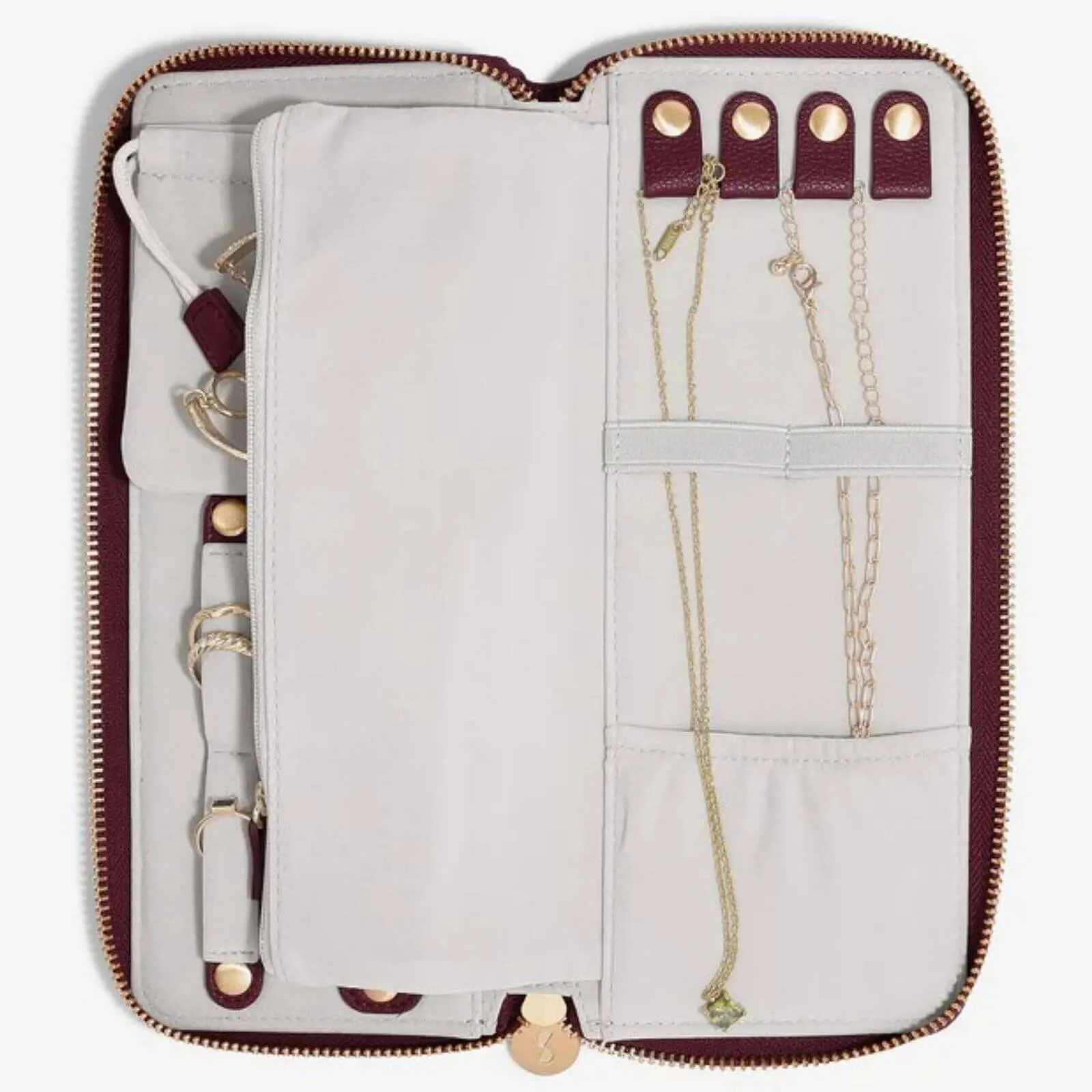 Stackers Jewellery Roll - Burgundy