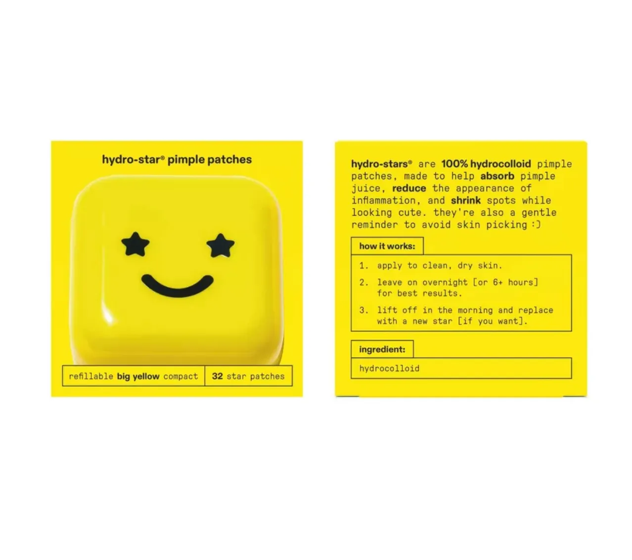 Starface Hydro-Star Pimple Patches   Refillable Compact - 32ct