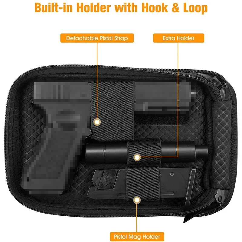 Tactical Gun Pouch Concealed Portable Carry Pistol Case PU Waterproof Fanny Pack Waist Firearm Bag Handgun Air Gun Storage Bag