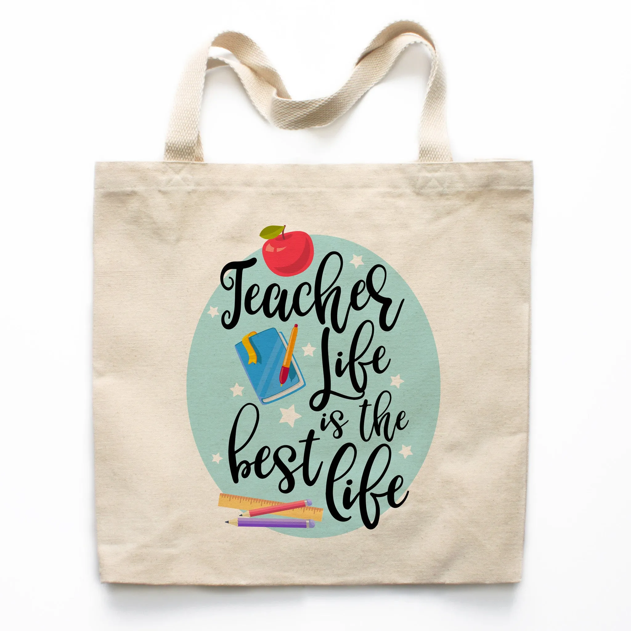 Teacher Life is the Best Life Canvas Tote Bag