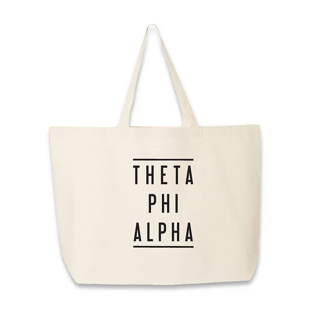 Theta Phi Alpha Sorority Printed on Large Canvas Tote Bag
