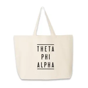 Theta Phi Alpha Sorority Printed on Large Canvas Tote Bag