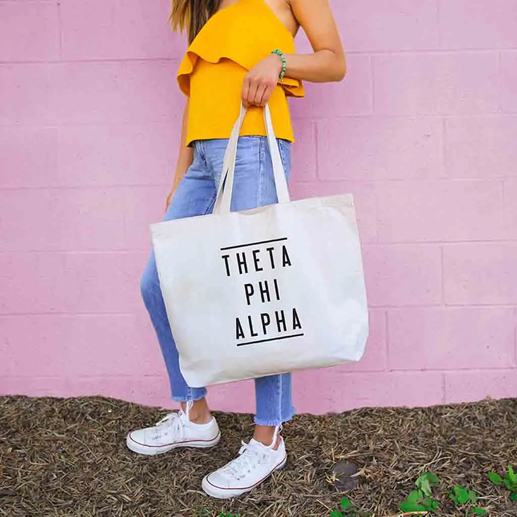 Theta Phi Alpha Sorority Printed on Large Canvas Tote Bag