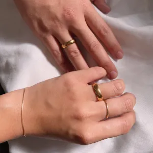 Thick Couple Ring: 4MM Gold Filled Band Ring