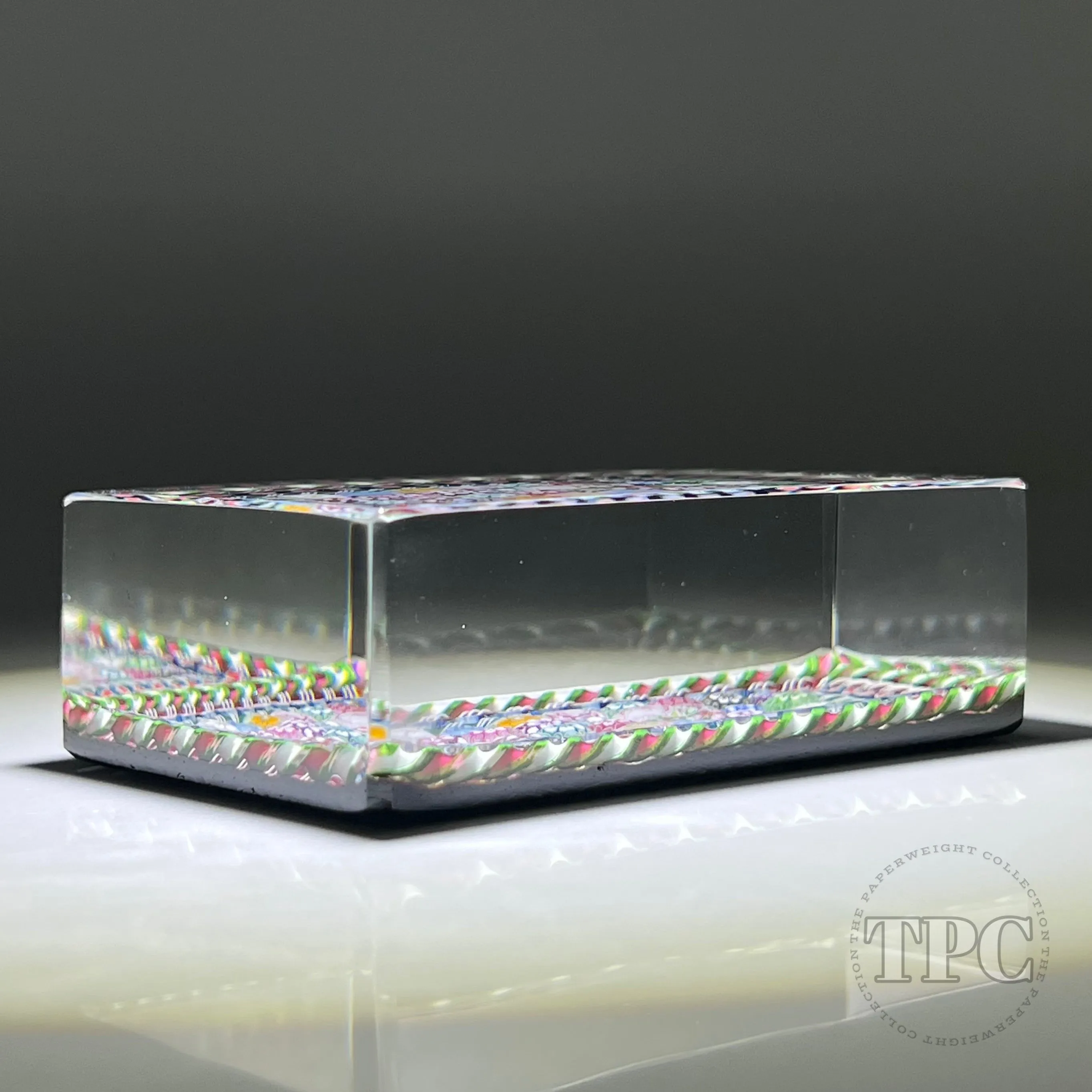 Tomasz Gondek 2022 Glass Art Paperweight Faceted Rectangular Closepack Complex Millefiori Plaque