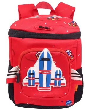 Toyshine 10" Space Shuttle Backpack for Kids Girls Boys Cute Toddler Backpack Preschool Nursery Travel Bag - Red