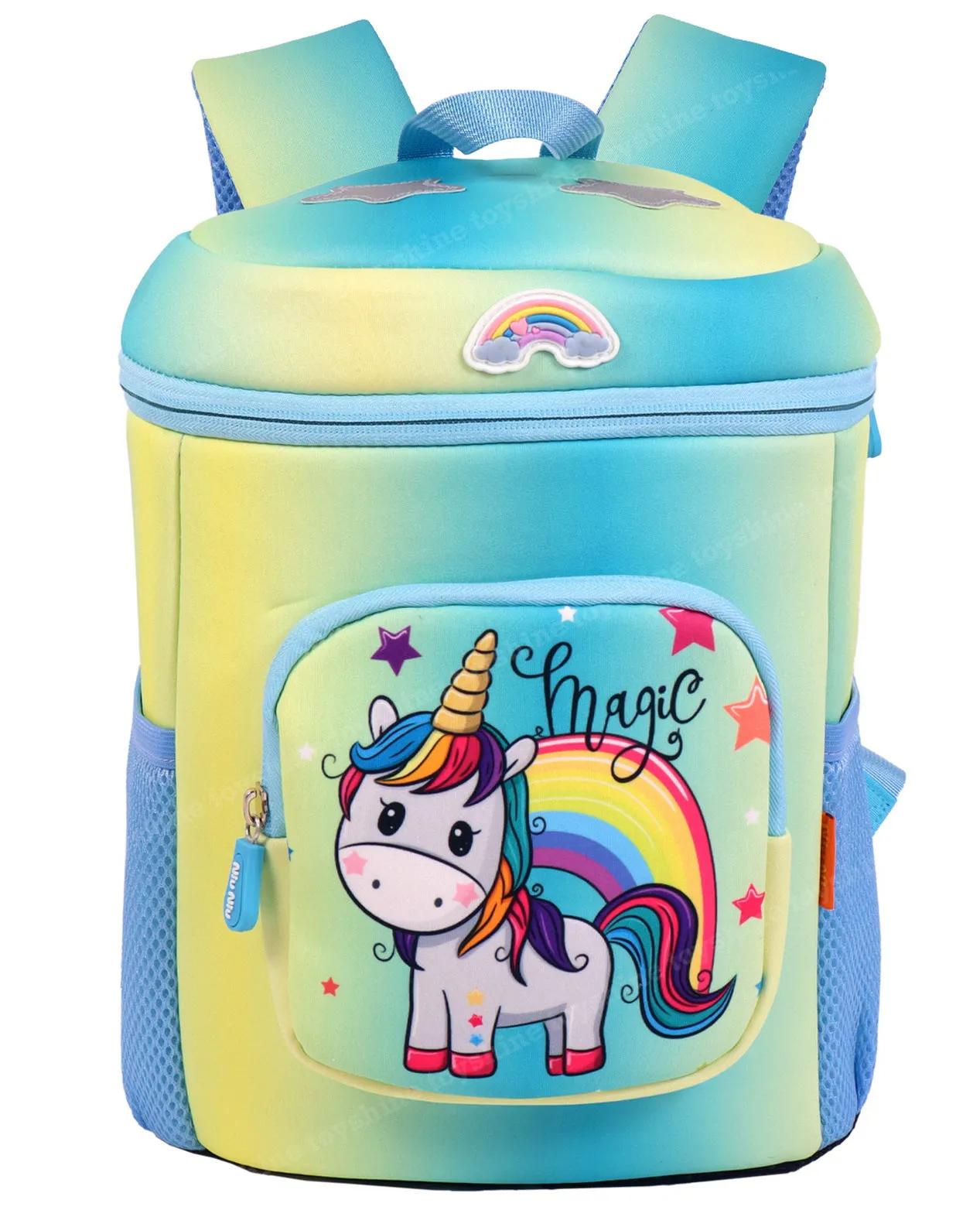 Toyshine 12" Unicorn Backpack for Kids Girls Boys Cute Toddler Backpack Preschool Nursery Travel Bag - BlueMulti