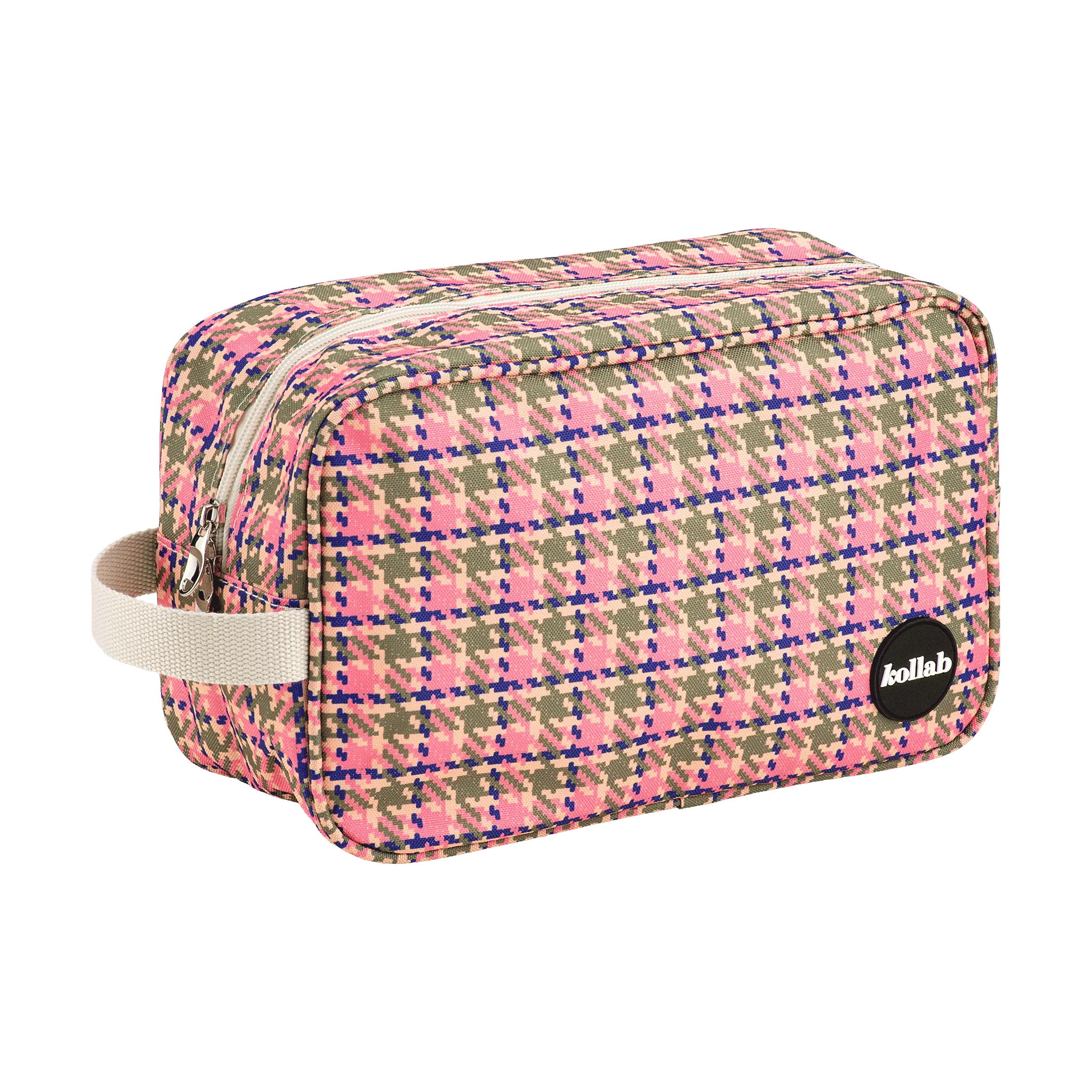 Travel Bag Pink Houndstooth