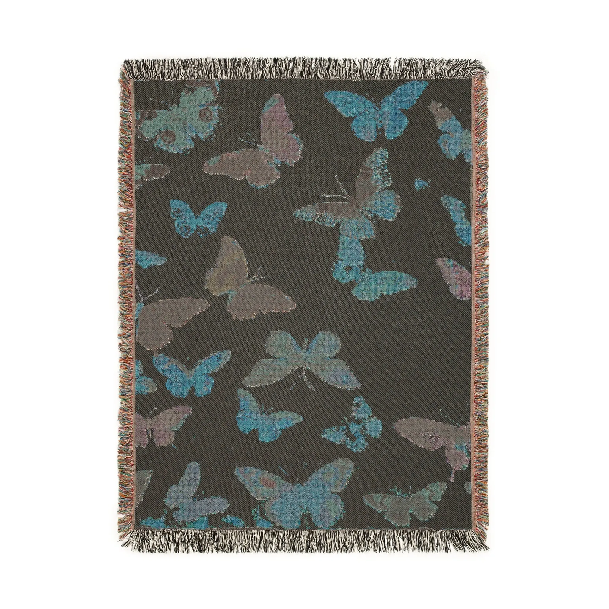 Vibrant Butterfly Woven Blanket