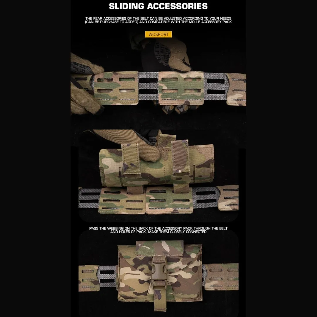 WST WRC Lightweight Combination Shooters Belt with Molle Webbing - Ranger Green