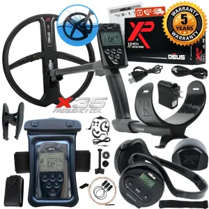 XP Deus Detector Deep Gold & Relic Package, Backphones, Remote and 2 X35 Coils