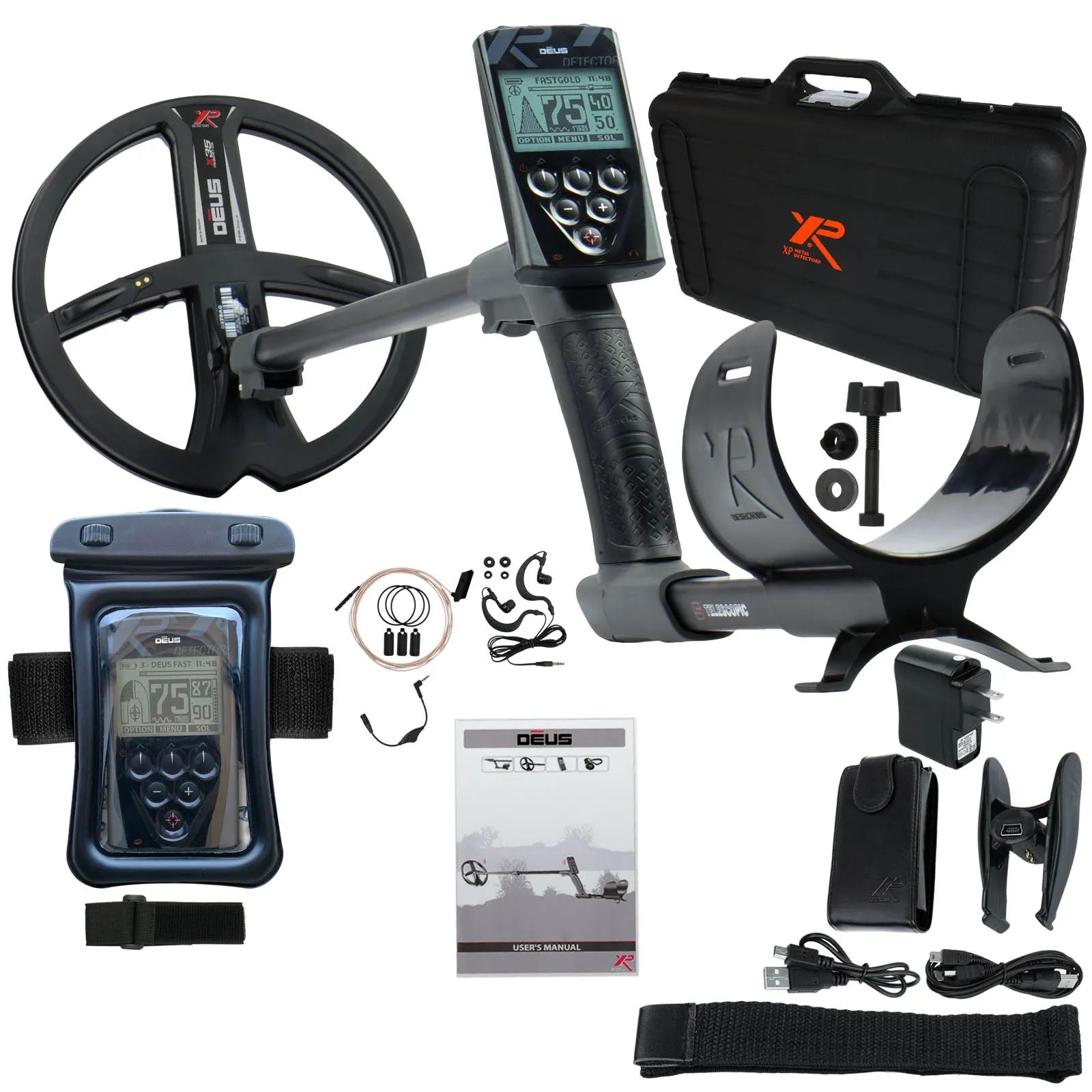 XP Deus Metal Detector with Remote, 9" X35 Coil and Waterproof Kit