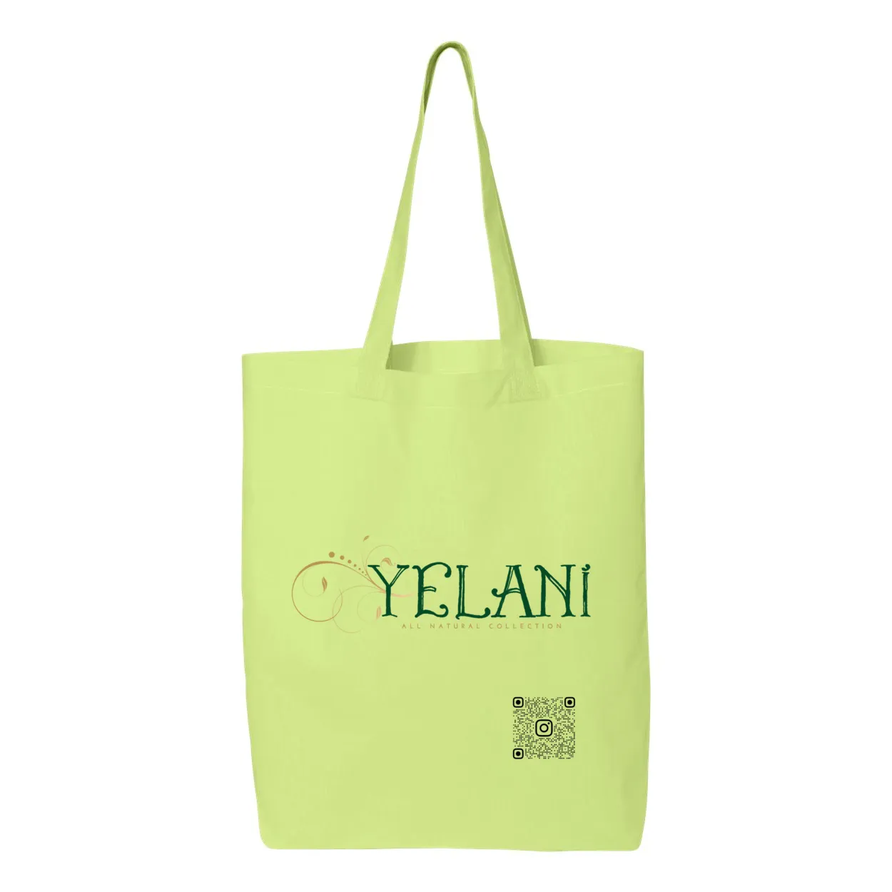 Yelani Brand Gusseted Tote – 100% Cotton, 15" x 16" with 20" Handles