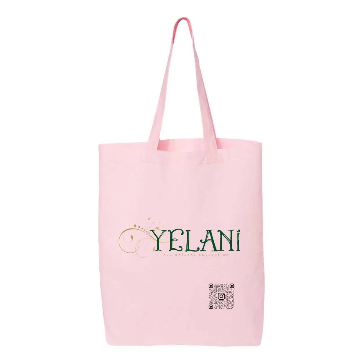 Yelani Brand Gusseted Tote – 100% Cotton, 15" x 16" with 20" Handles