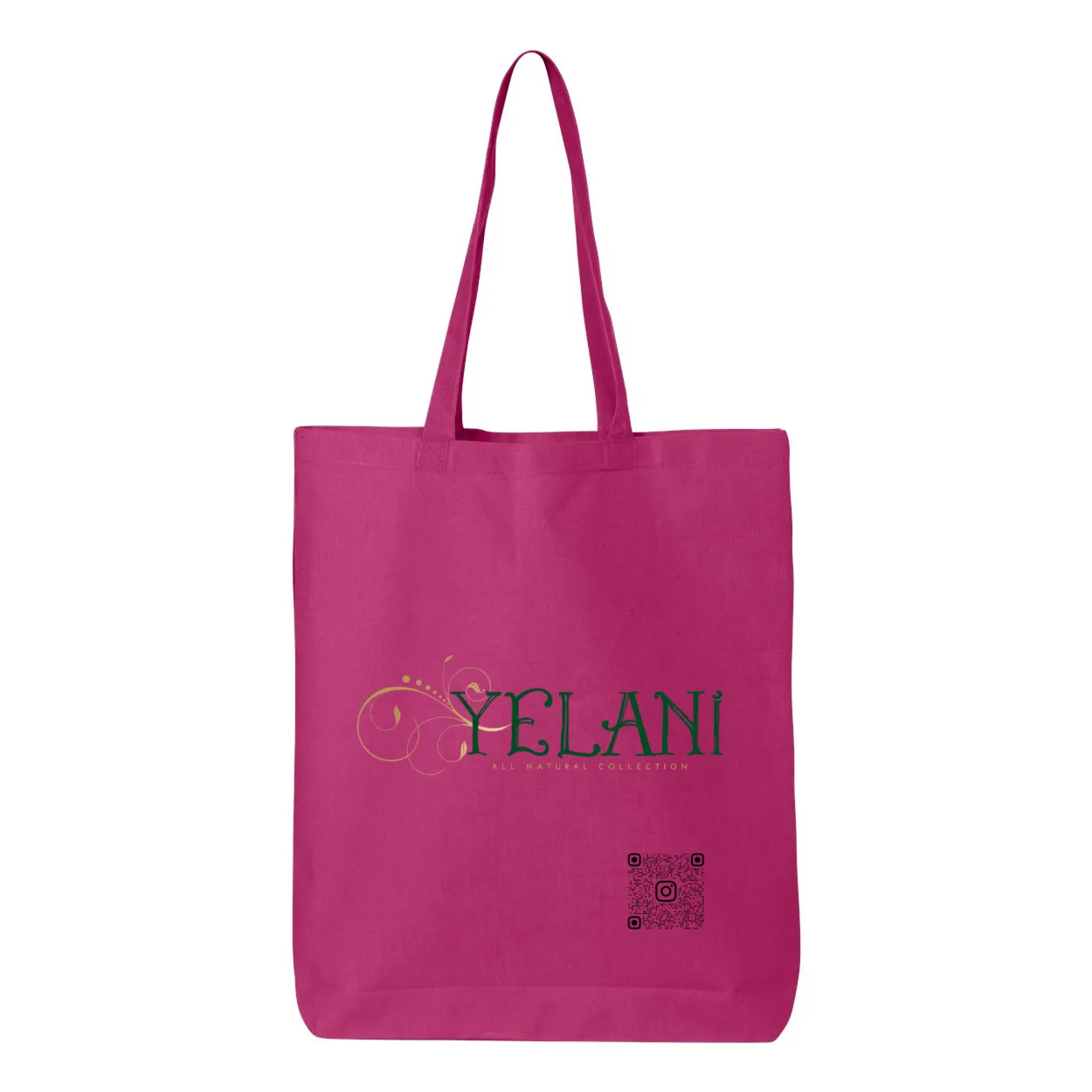 Yelani Brand Gusseted Tote – 100% Cotton, 15" x 16" with 20" Handles