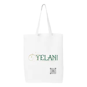 Yelani Brand Gusseted Tote – 100% Cotton, 15" x 16" with 20" Handles