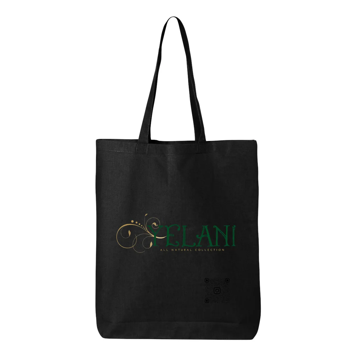 Yelani Brand Gusseted Tote – 100% Cotton, 15" x 16" with 20" Handles