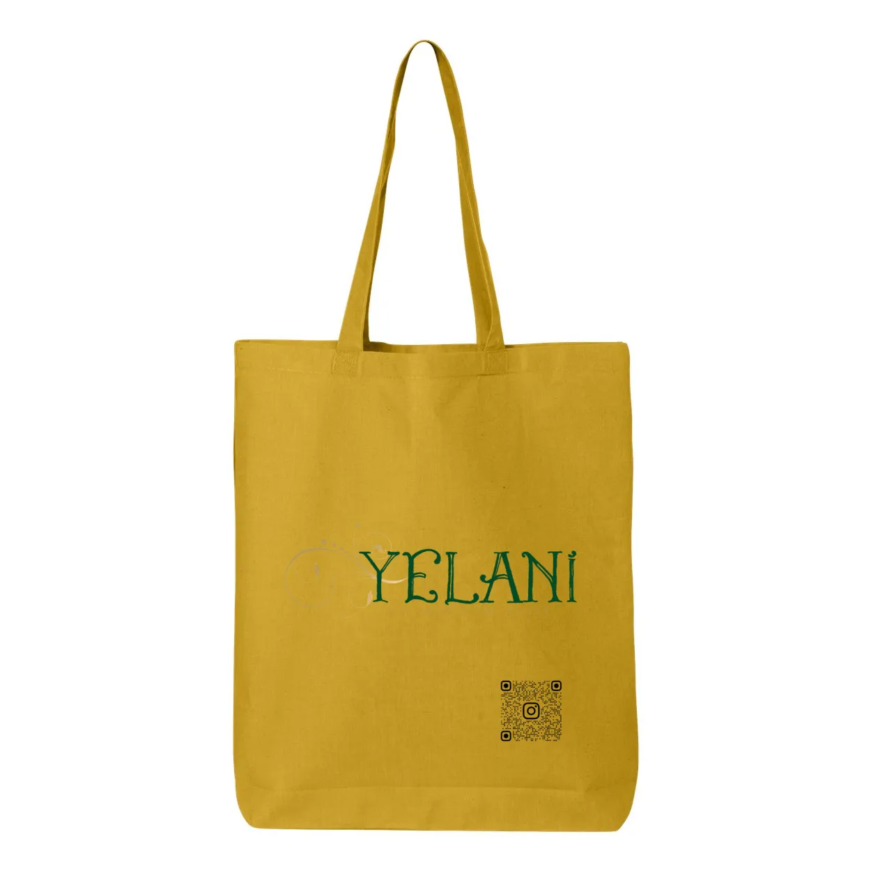Yelani Brand Gusseted Tote – 100% Cotton, 15" x 16" with 20" Handles