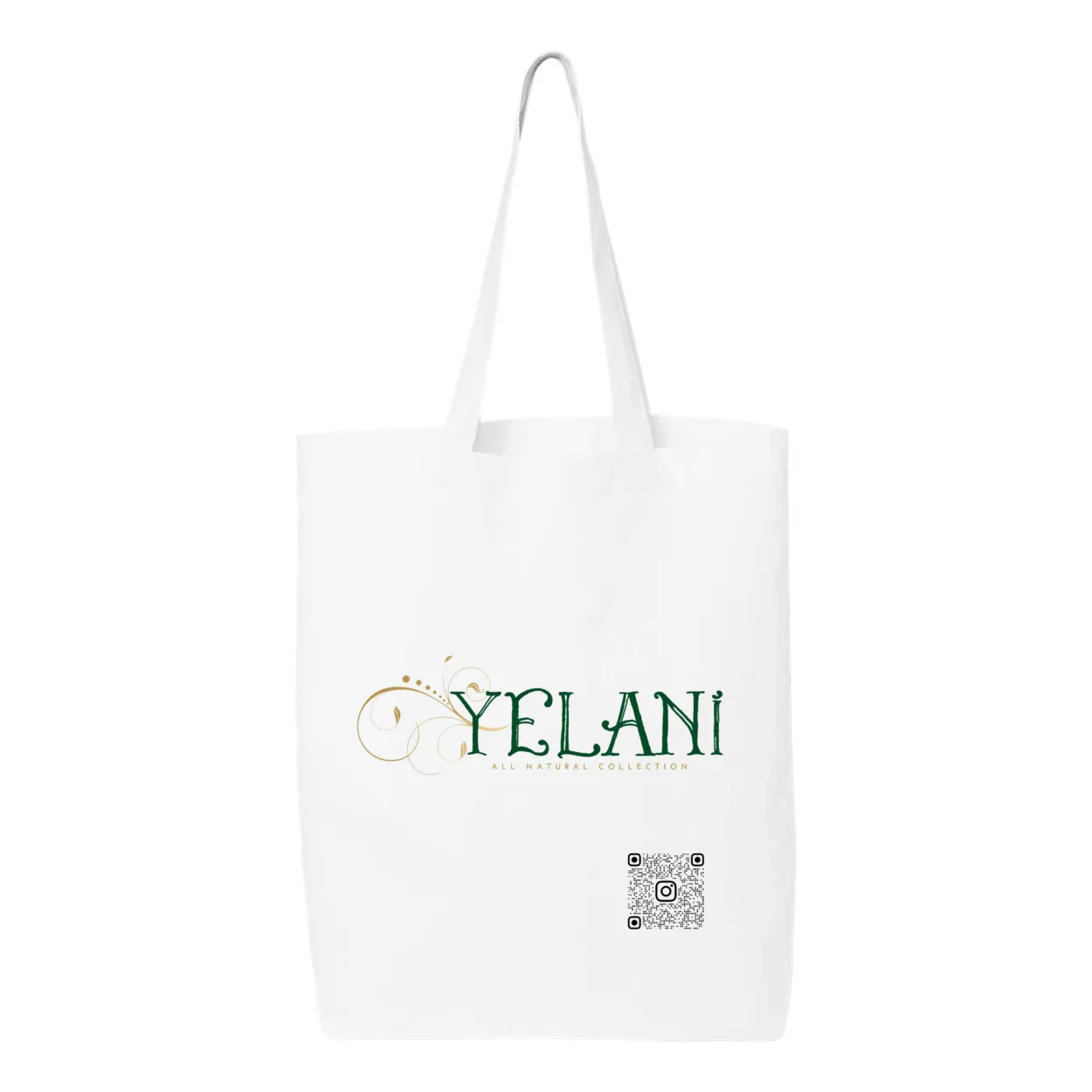 Yelani Brand Gusseted Tote – 100% Cotton, 15" x 16" with 20" Handles