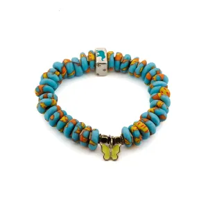 Yellow Butterfly & Protection Symbol Bead Colorful Summer Beaded Bracelet