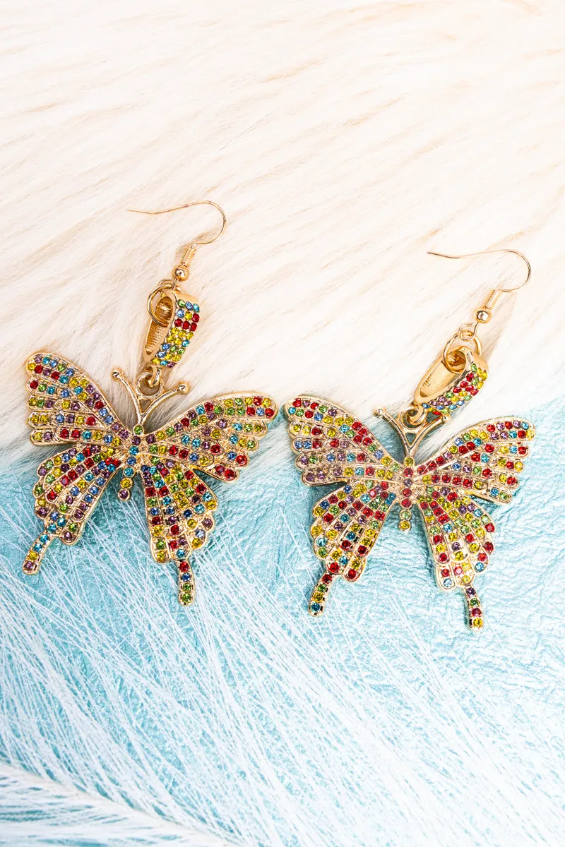 You Give Me Butterflies Goldtone Earrings