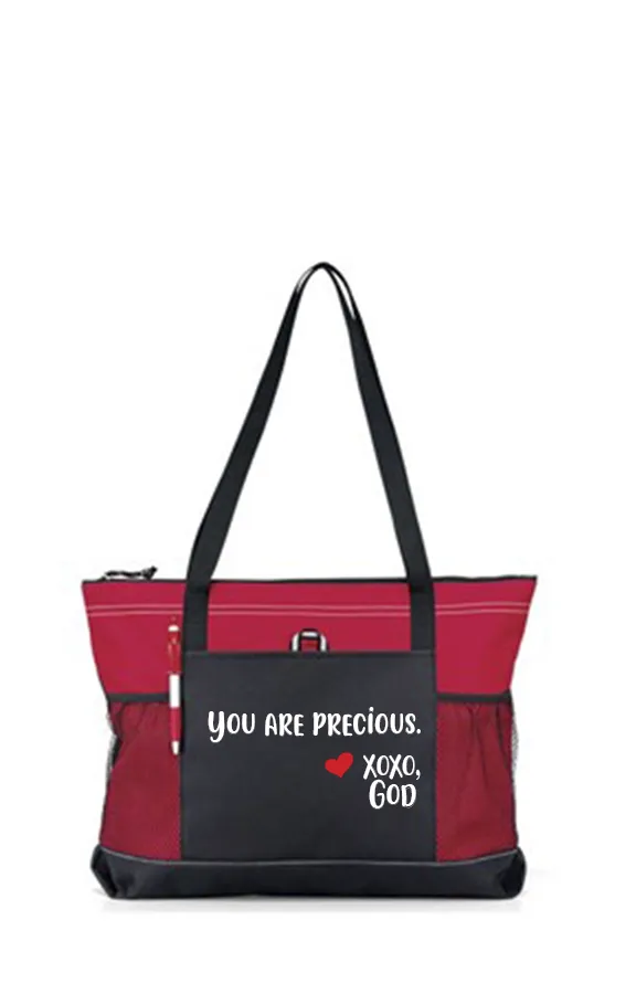 Zippered Tote Bag - You Are Precious.